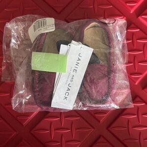 Janie and Jack Burgundy Baby Shoes